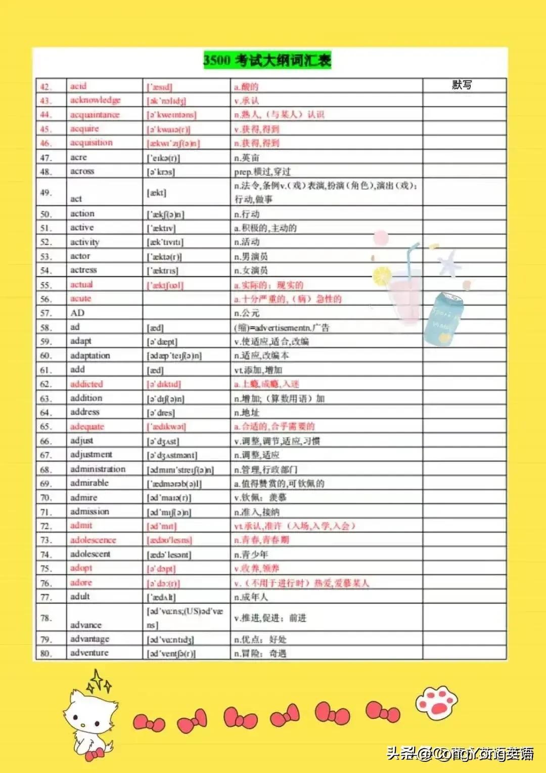 高考英语单词3500拼写朗读,初中英语单词必背3500词汇