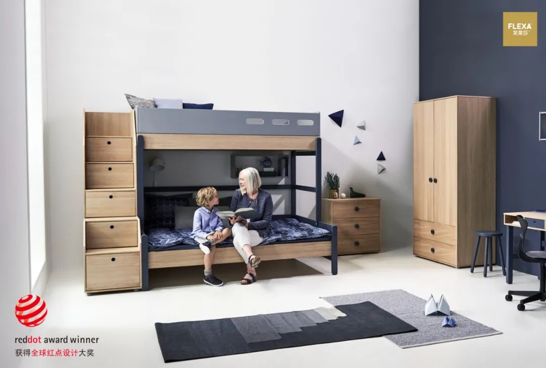 儿童床顶柜巧妙设计,小户型儿童房放架子床设计