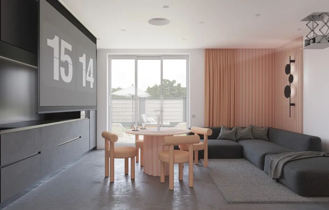 客厅背景墙收纳柜投影仪,50平米投影仪装修效果图大全