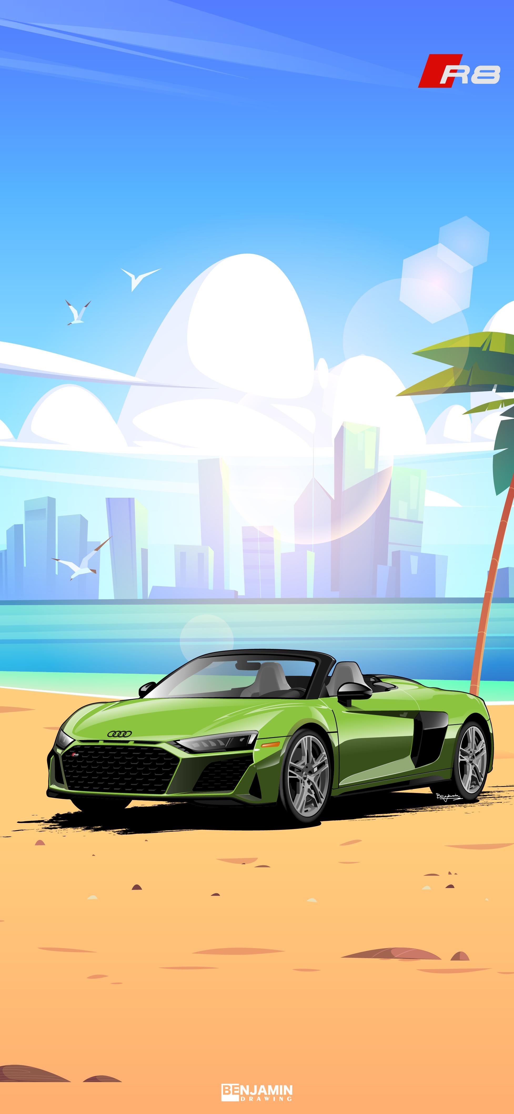 奥迪r82022款黑武士手机壁纸,奥迪r8spyder超清壁纸来一套