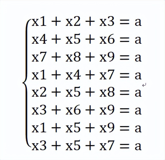 九宫格填数横竖斜都相等解题思路,填数游戏九宫格