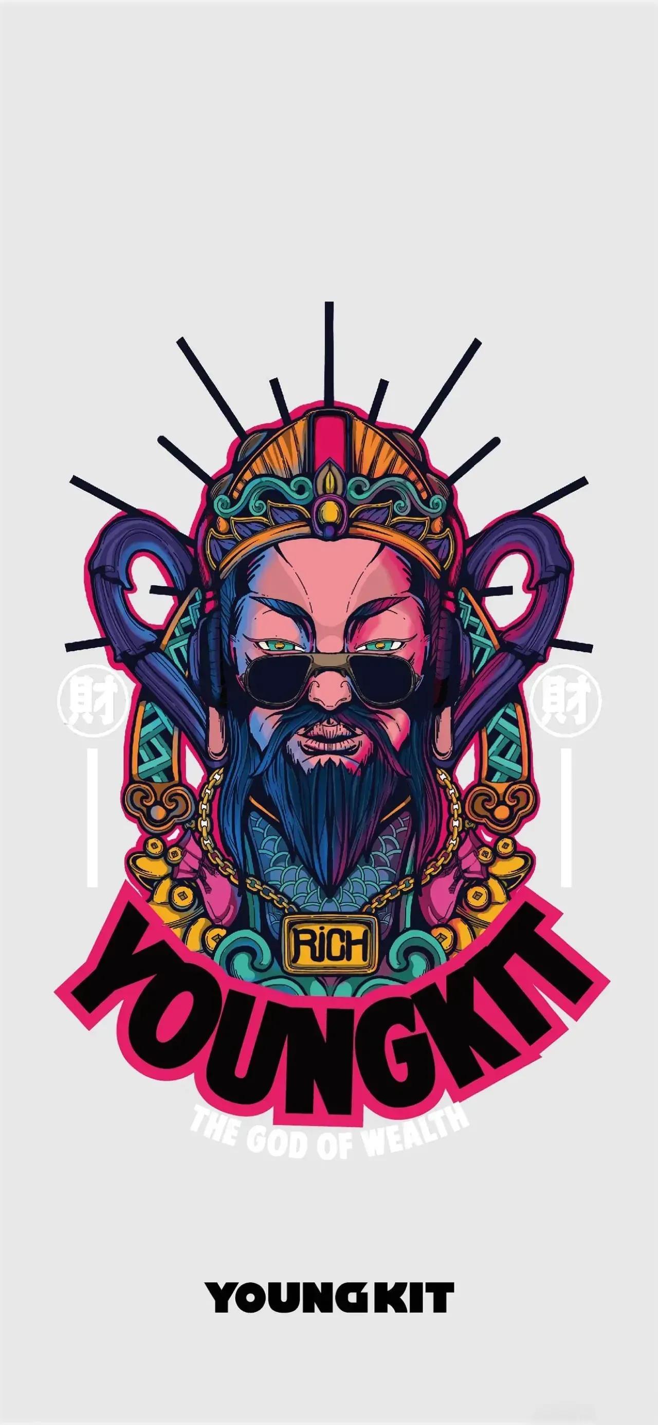 道家财神图片高清壁纸,五路财神高清壁纸长图道教