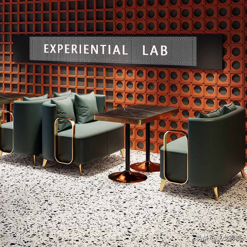 奶茶店高档沙发桌椅组合,咖啡厅桌椅2023最新款