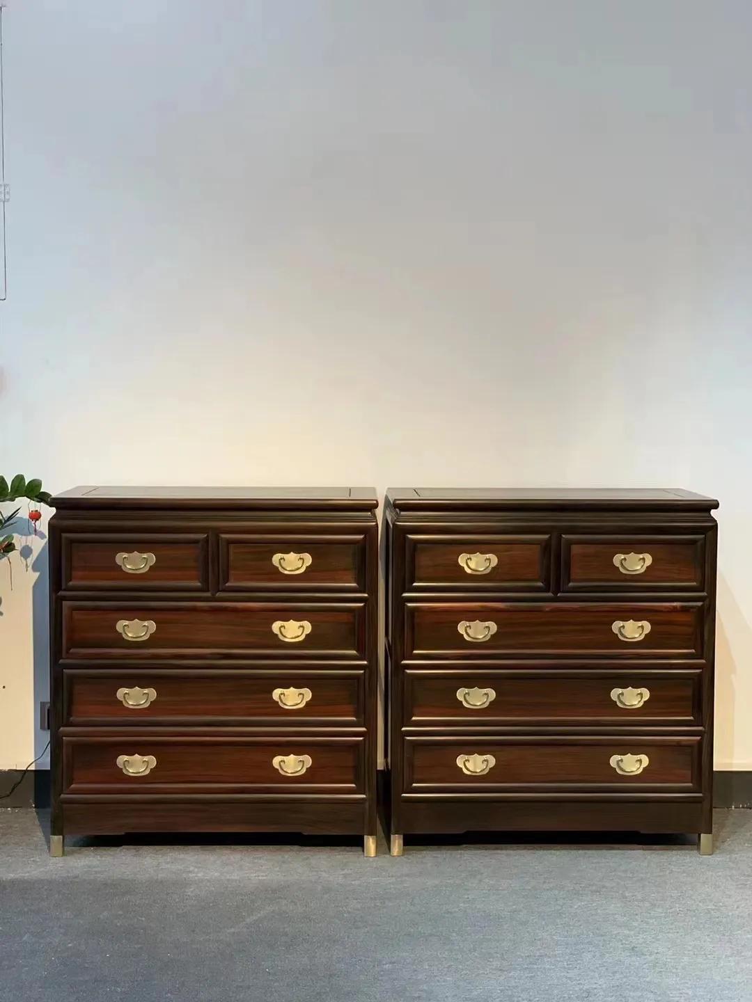 明式素面独板五斗柜材质：大红酸枝，尺寸：96/46/106.5