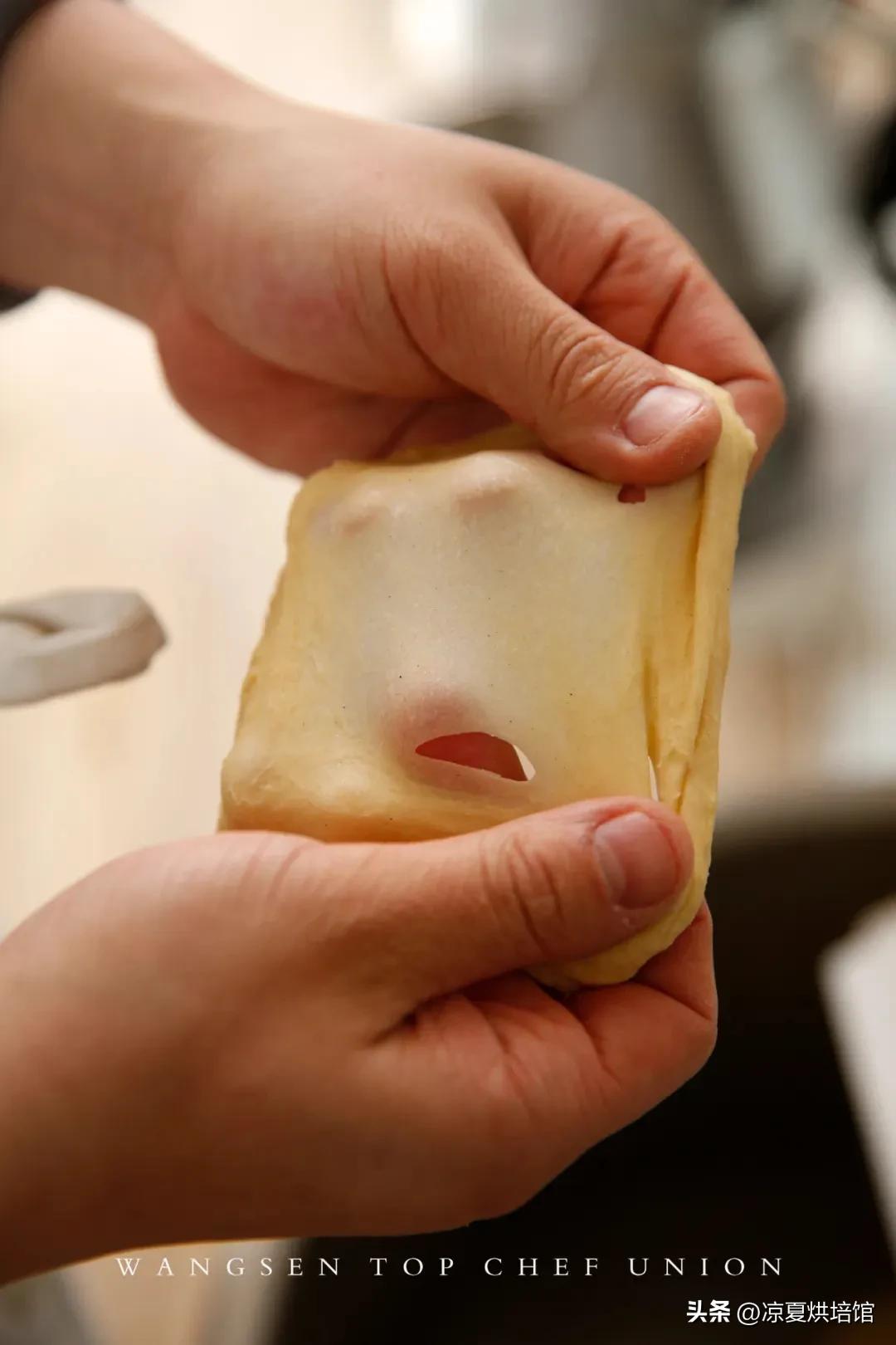 丹麦牛角开酥教程,手工奶酥吐司面包