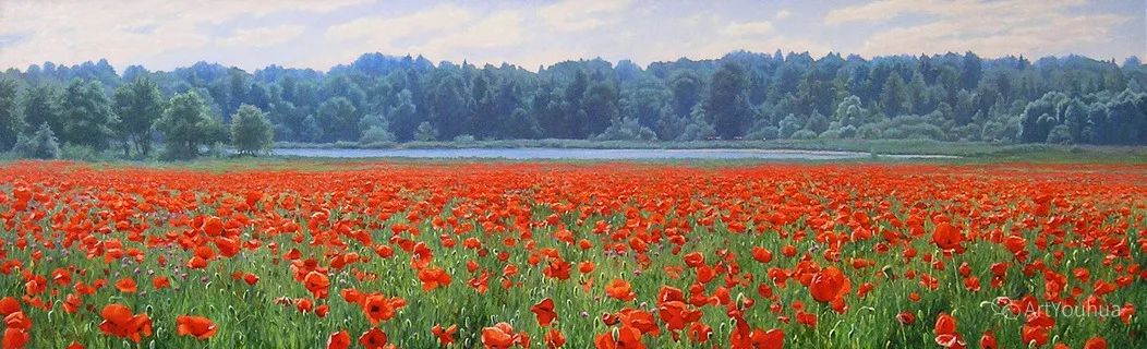 光影很强的油画风景,这油画太美了把光影画到了极致