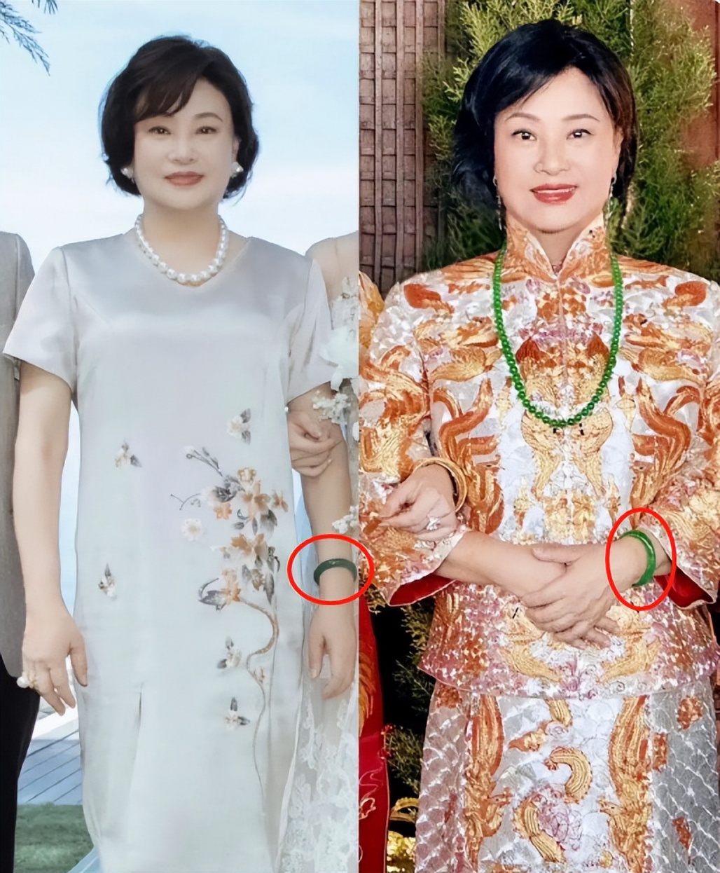 赌王四太三太翡翠项链对比,赌王三太翡翠项链