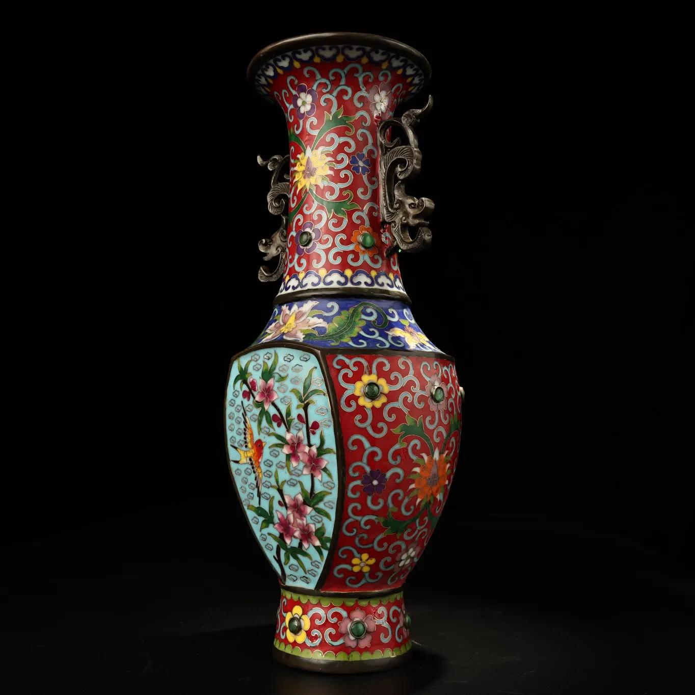 民国景泰蓝掐丝珐琅花瓶图片,景泰蓝掐丝珐琅花瓶真品估价