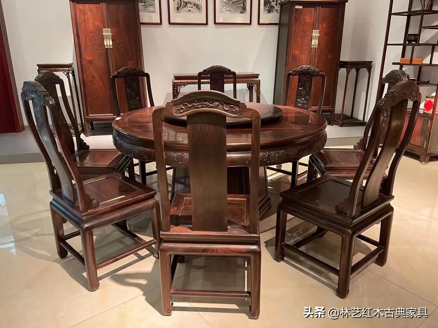 最漂亮的大红酸枝餐桌,大红酸枝方餐桌图片大全集