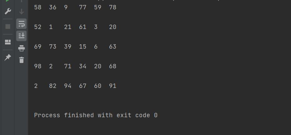 随机输出10个100以内的整数,随机生成10个不同的整数然后输出