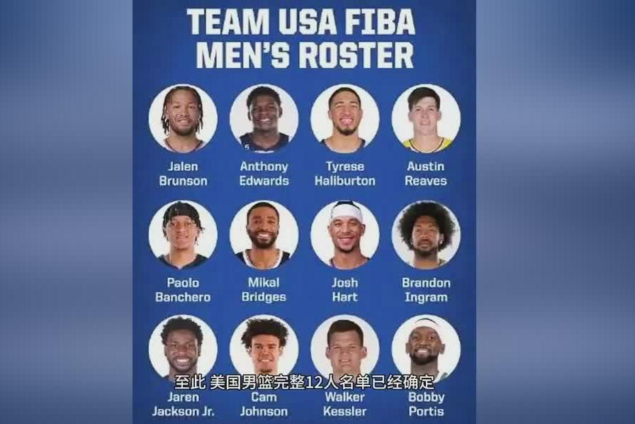 美国男篮世界杯12人大名单,美国男篮12人名单詹姆斯欧文