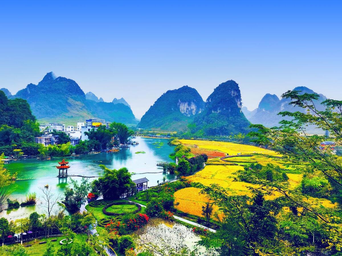 广西农村山水田园美景,广西7处山水田园风光