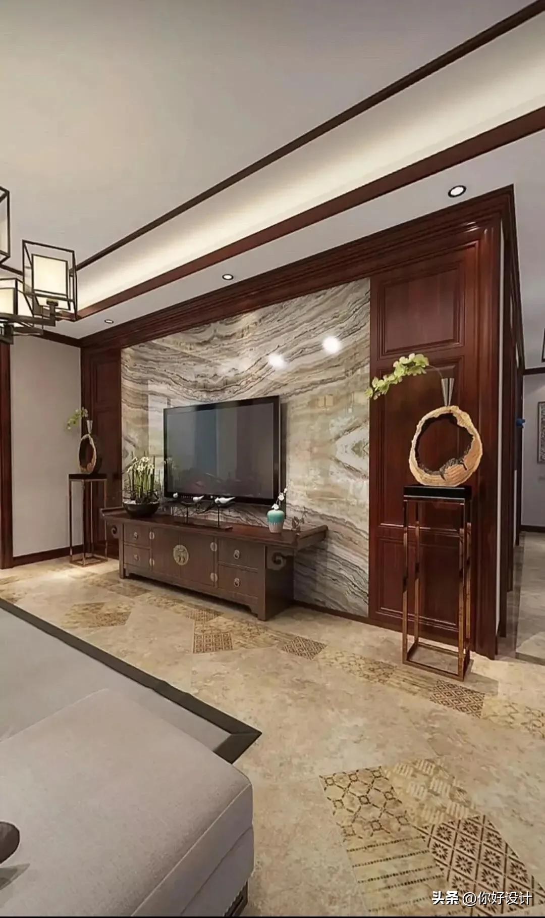 二十多款新中式现代背景墙,二十款木格栅电视背景墙分享