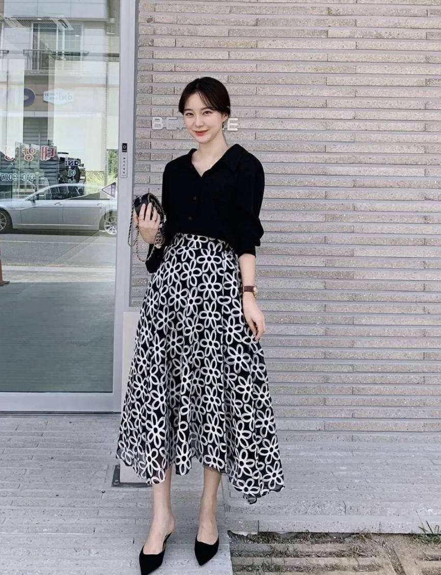 格子衬衣穿搭牛仔半裙女秋冬,衬衫半裙高级气质又有女人味