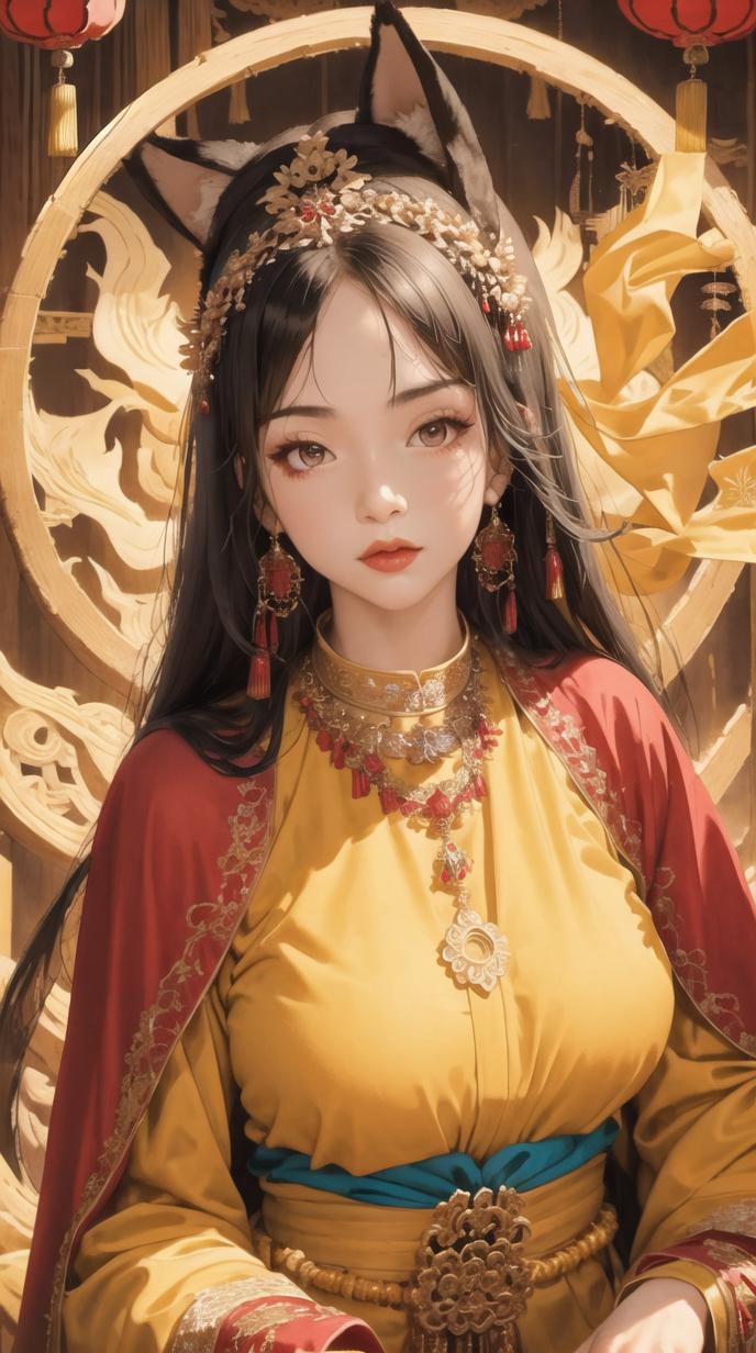 二次元白狐美女壁纸图片,二次元美图兽耳娘壁纸