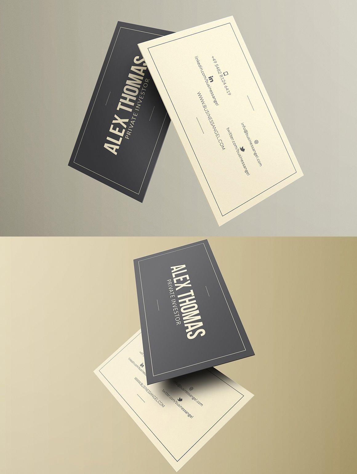 商务名片设计欣赏极致留白,高级商务简约名片设计