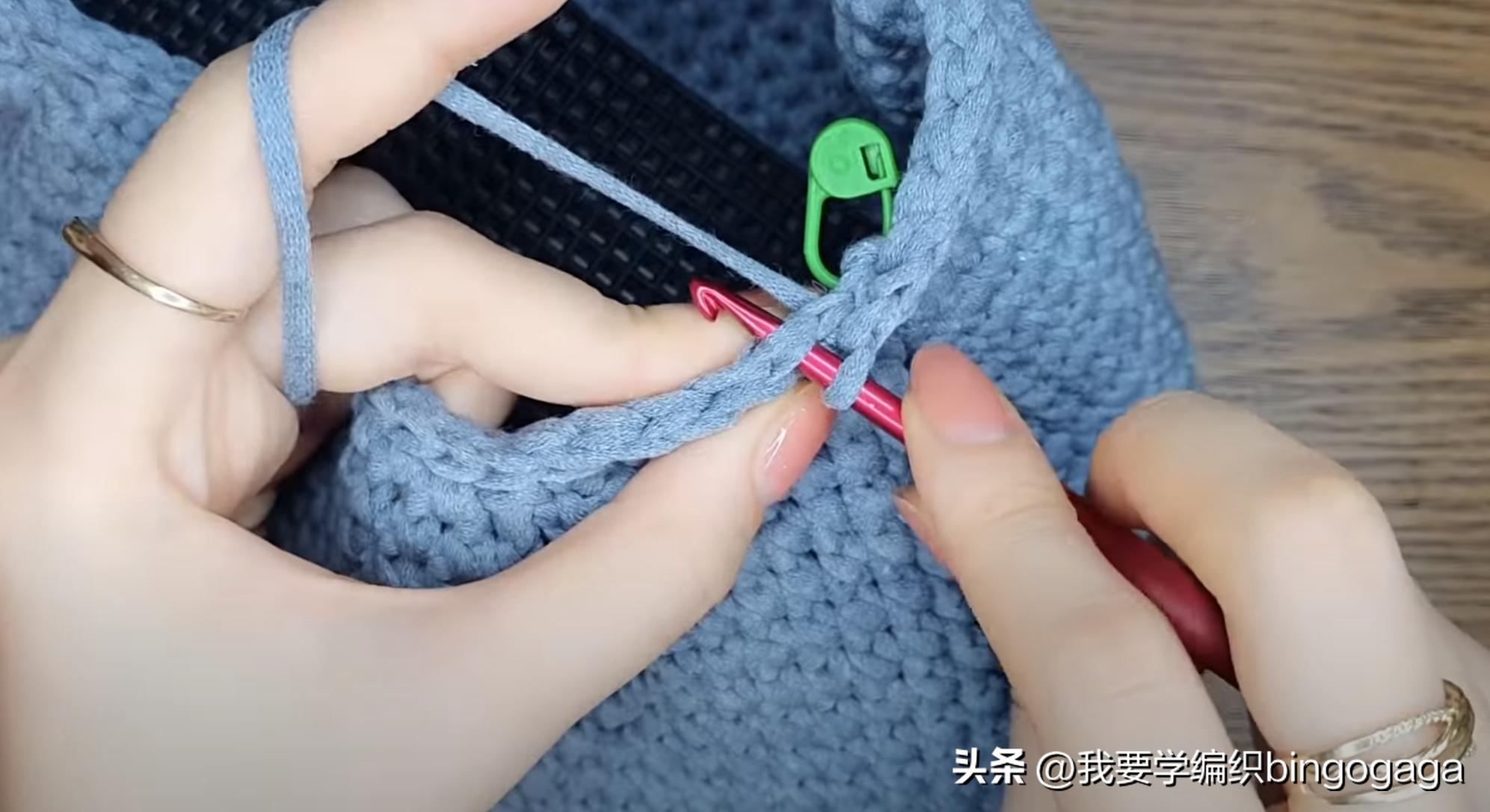 夏季包包钩织教程腋下包,钩包教程简单腋下包