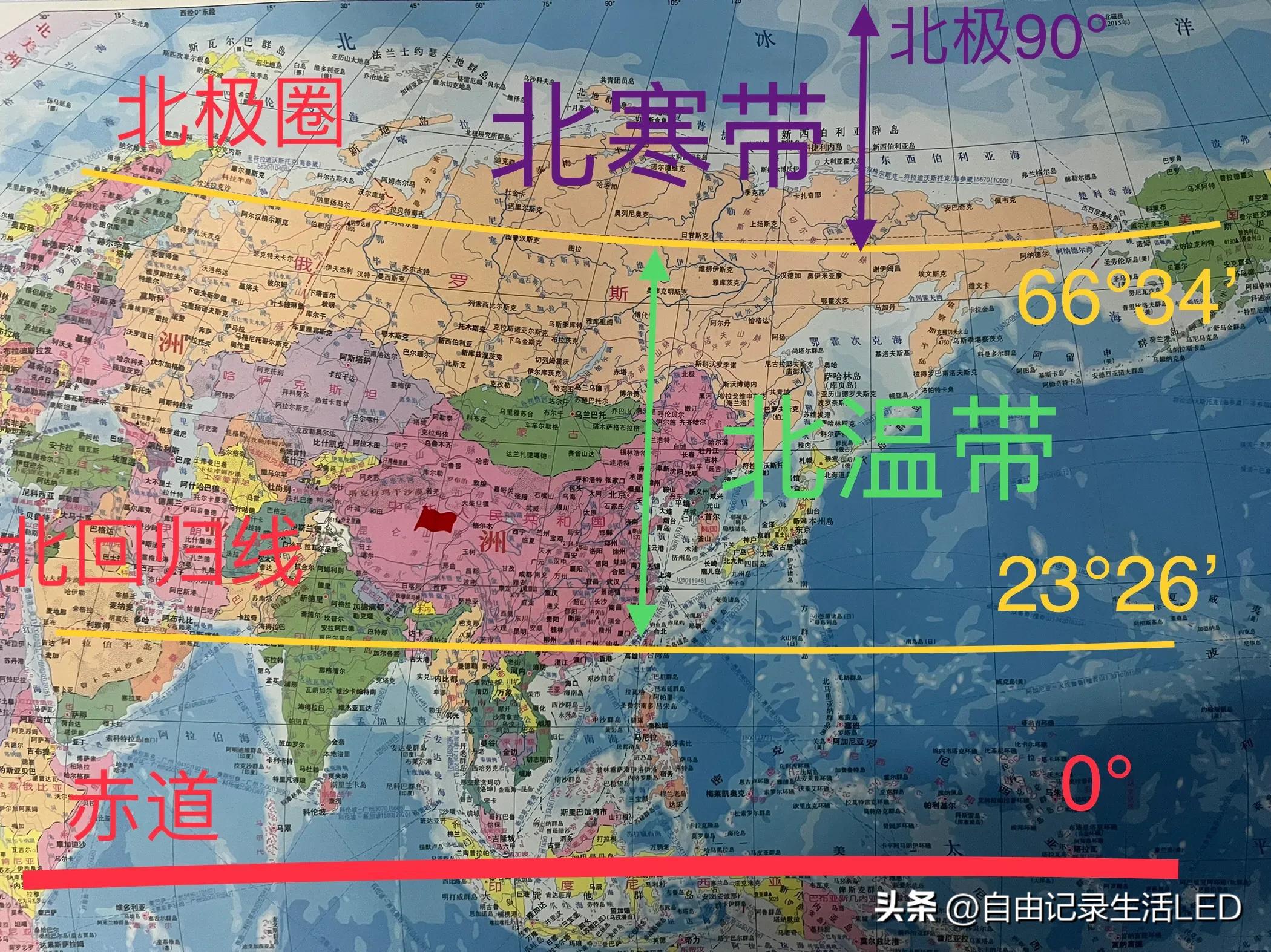 地球的五个温度带,地理地球温度带分布图