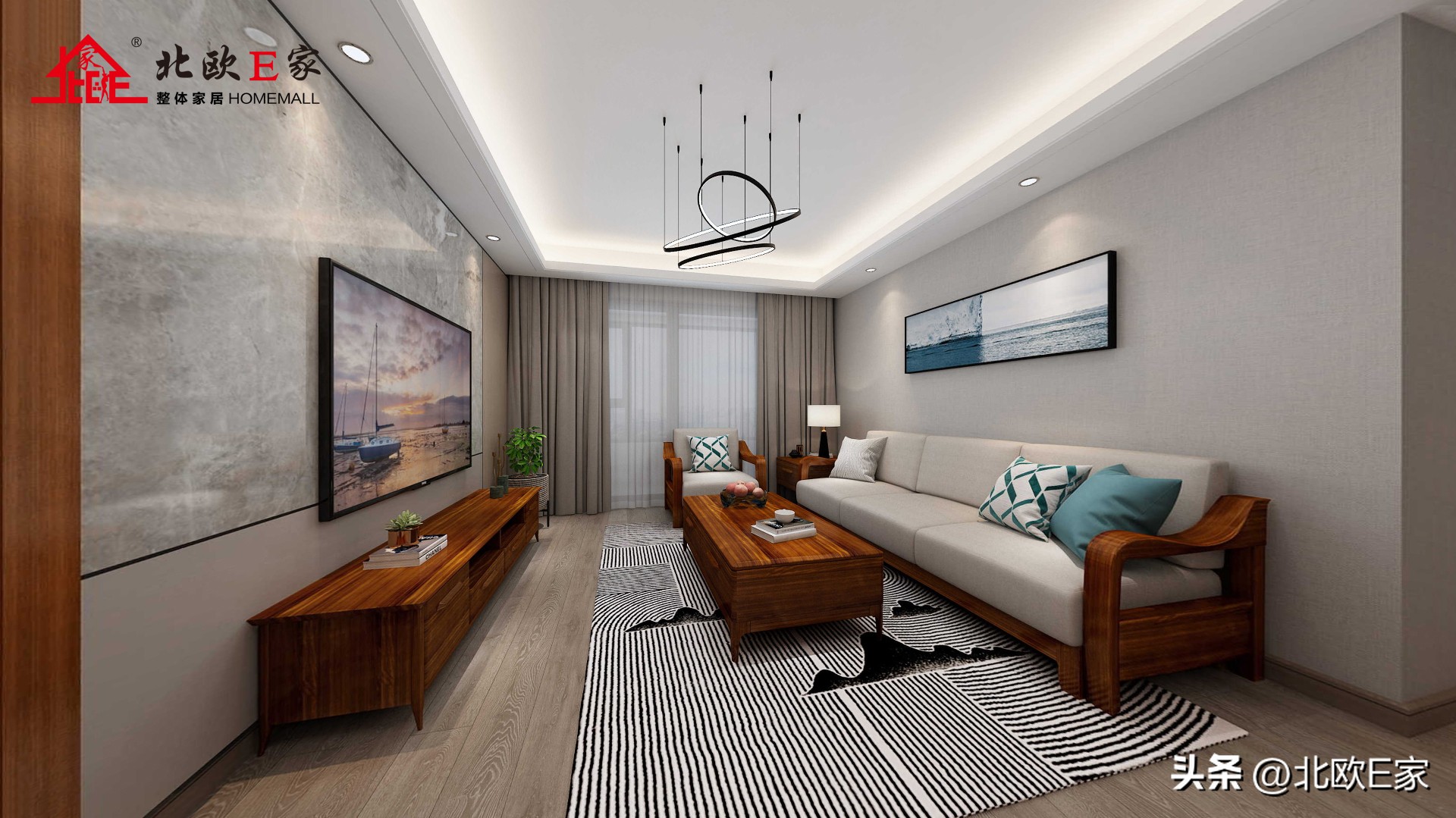 北欧旋律乌金木家具,北欧乌金木家具样板间