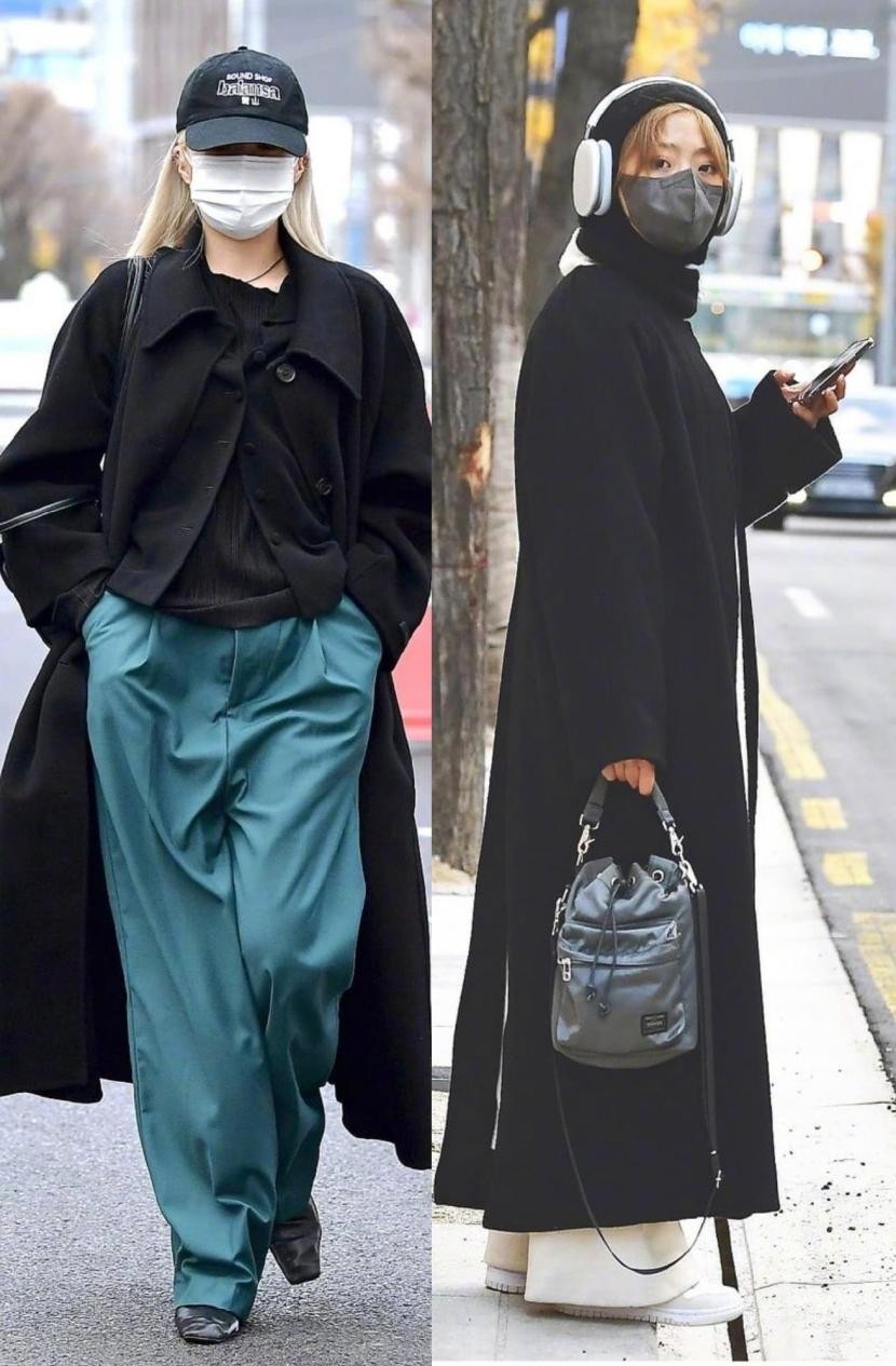 韩国女生黑色外套,韩国美女穿黑色的衣服