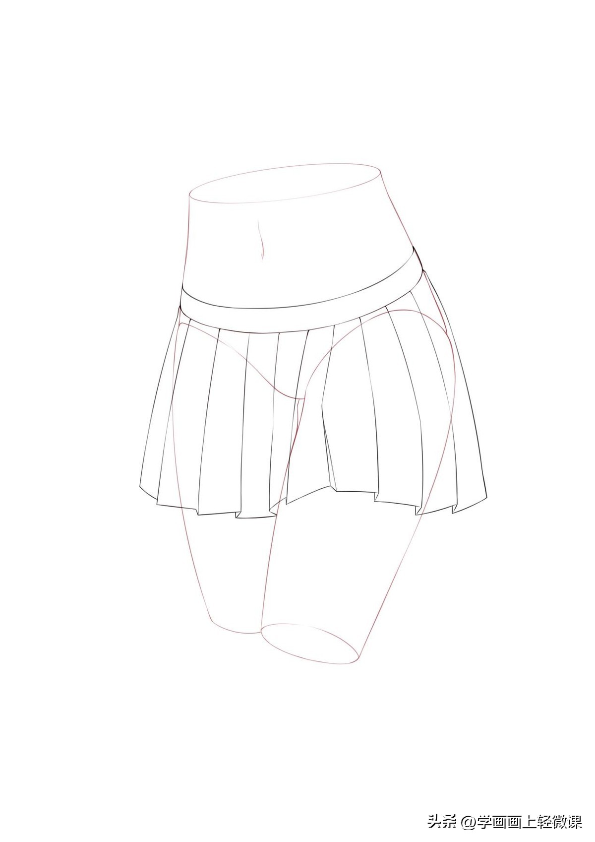 百褶裙画法步骤图,百褶裙画法步骤图解
