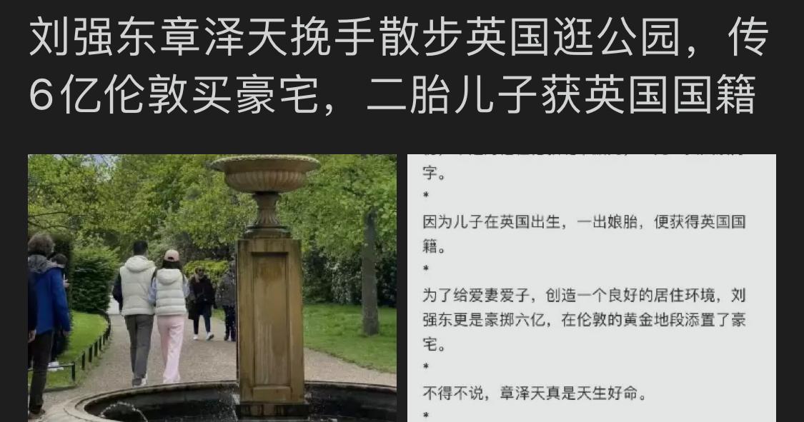 刘强东章泽天英国女王,刘强东章泽天英国参加婚礼照片