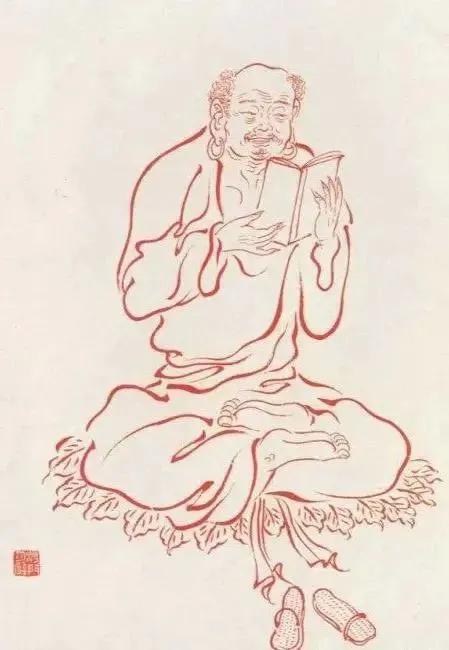 工笔白描罗汉图这线条美绝了,罗汉佛工笔白描图片