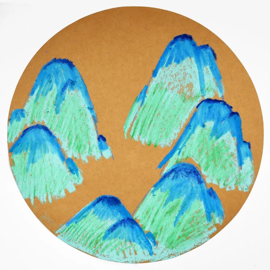 怎么用油画棒画千里江山图局部,千里江山图的河怎么用油画棒画