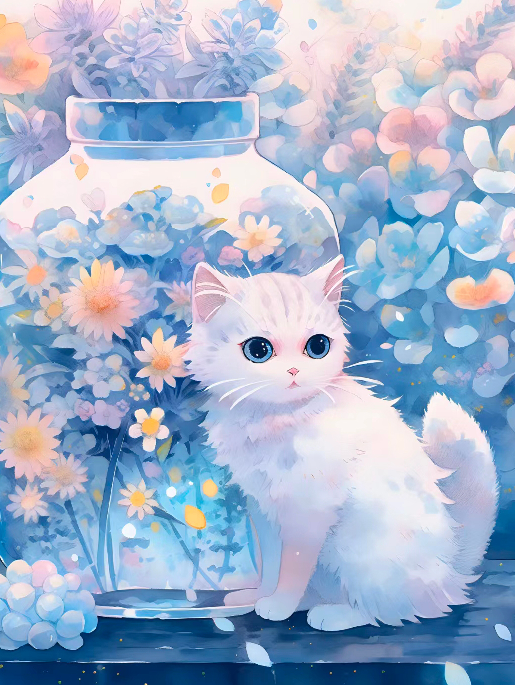 猫咪高清壁纸4k全屏60帧,萌萌哒粉色花篮里的猫咪图片壁纸