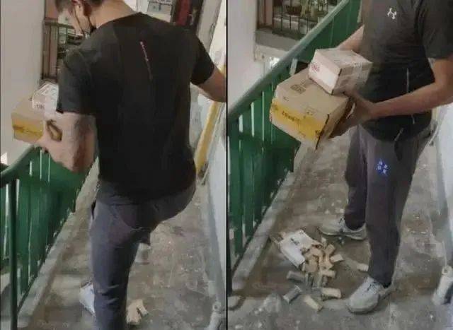 中通快递员当客户面踩坏包裹,中通快递员被投诉态度恶劣