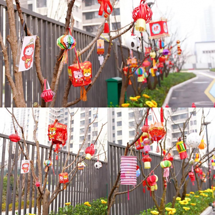 开学第一天西安市雁塔区第六小学自制花灯闹元宵