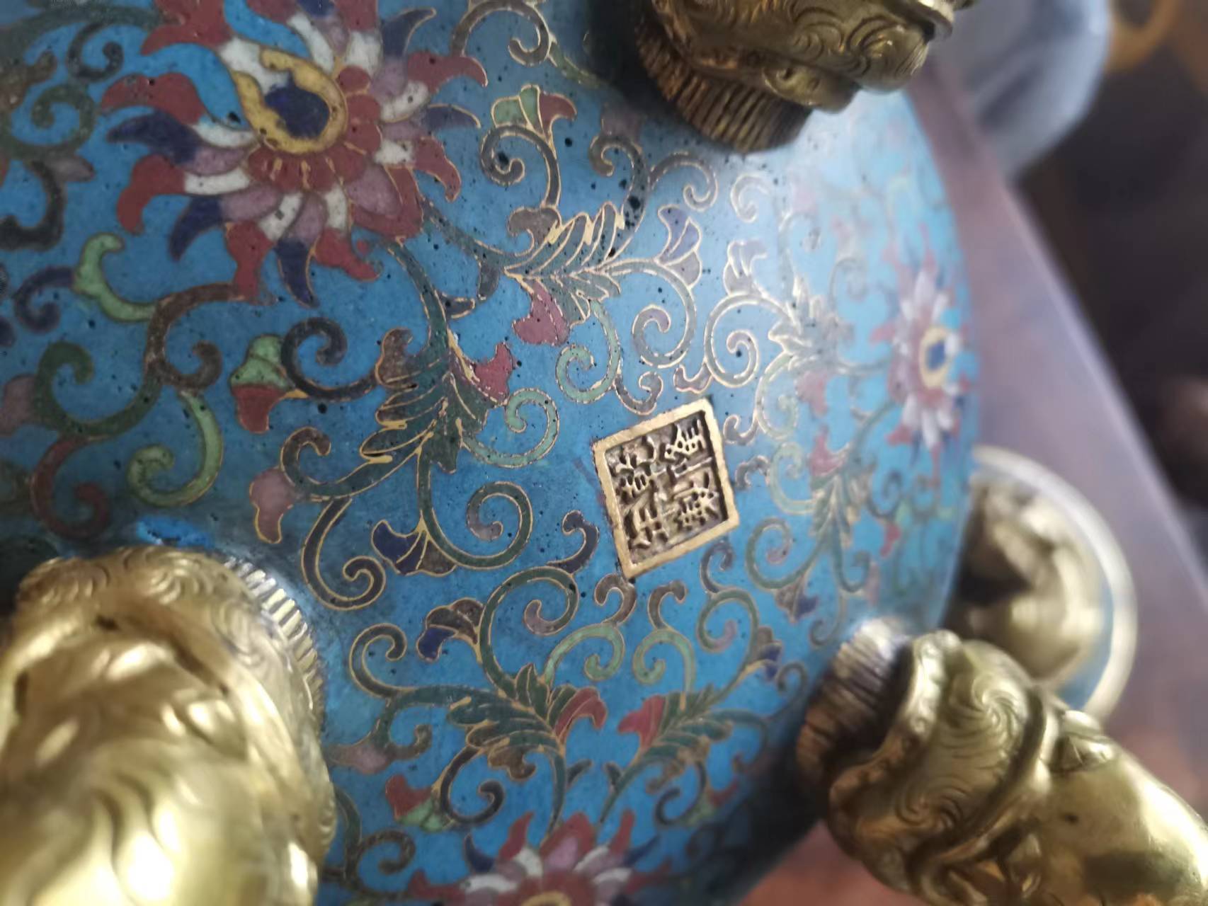 明代景泰蓝鼎,明代掐丝珐琅景泰蓝