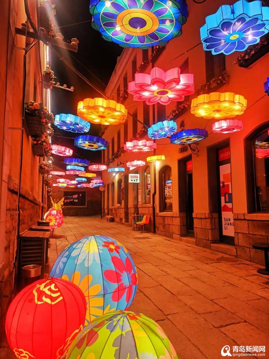 青岛市南花灯,年味十足青岛花灯璀璨贺新春